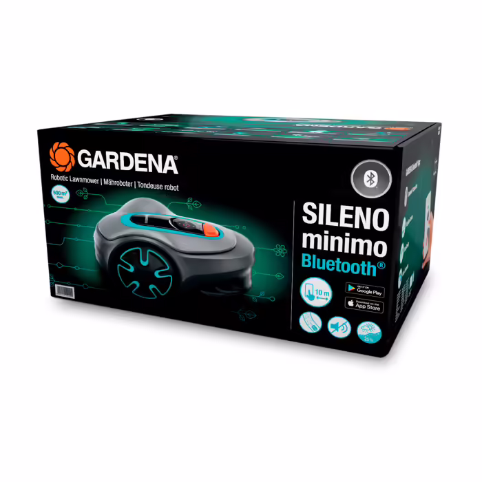 Gardena robotfűnyírók - Gardena SILENO minimo 500 Robotfűnyíró  A GARDENA SILENO minimo 500 robotfűnyíró akár 500 m²-es kertek gondozására  