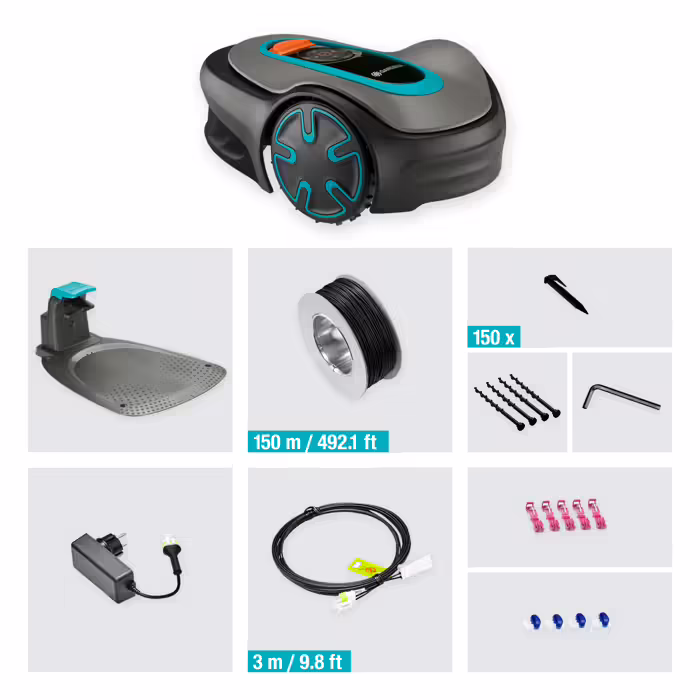 Gardena robotfűnyírók - Gardena SILENO minimo 500 Robotfűnyíró  A GARDENA SILENO minimo 500 robotfűnyíró akár 500 m²-es kertek gondozására  